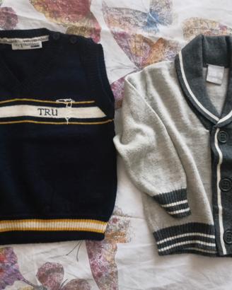 gilet in maglia e golfino
