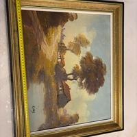 Dipinto Olio su Tela - Paesaggio Rurale