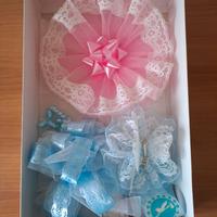 3 Fiocchi nascita maschio e femmina