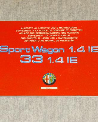 ALLEGATO AL LIBRETTO ALFA 33 S.W. 1.4 IE