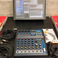 impianto audio Proel attivo + mixer
