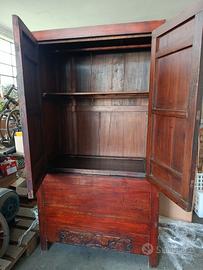 mobile orientale originale con sigillo cera lacca 