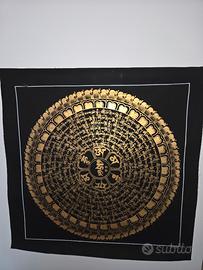 Mantra mandala thangka fatto a mano