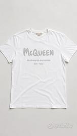 Alexander McQueen T-shirt bianca logo frontale