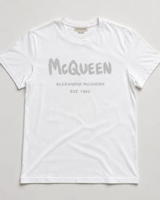 Alexander McQueen T-shirt bianca logo frontale