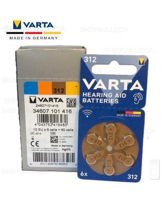 60 Batterie Pile VARTA 312 per Apparecchi Acustici