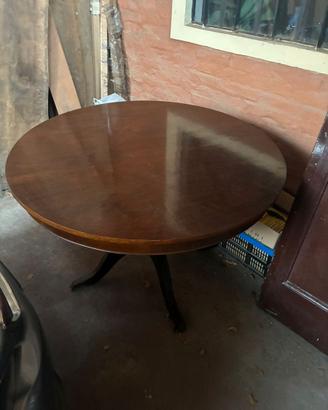 Tavolo rotondo vintage in legno massello – 6 posti