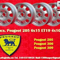 4 pz. cerchi Peugeot 205 GTI 6x15 ET19 205 306 309