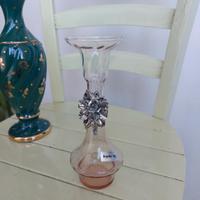 Vasetto vetro decoro argento 