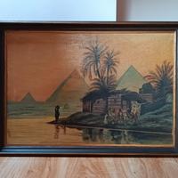 Antico Dipinto Piramidi d'Egitto - Anno 1918
