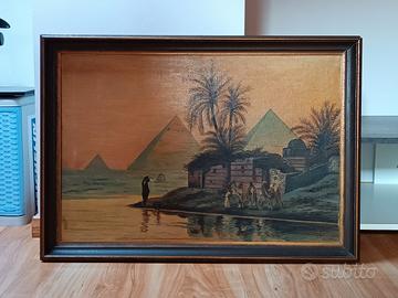Antico Dipinto Piramidi d'Egitto - Anno 1918