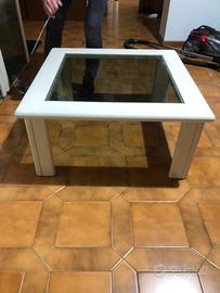 Tavolino salotto in noce laccato bianco