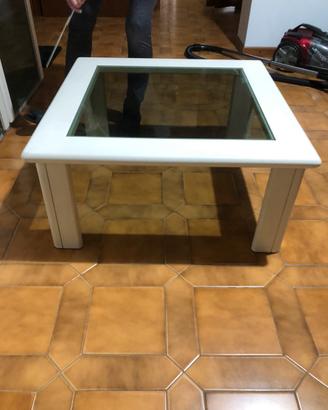 Tavolino salotto in noce laccato bianco