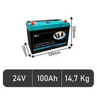 Batteria Ioni Litio 2,4 KWh 24 Volts 100 Ah