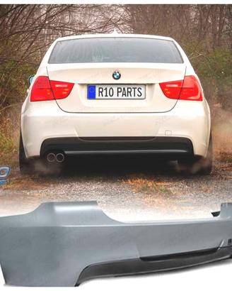 PARAURTI POSTERIORE BMW E90 LOOK M DOPPIA USCITA