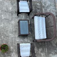 Set arredo da giardino in PVC tipo midollino