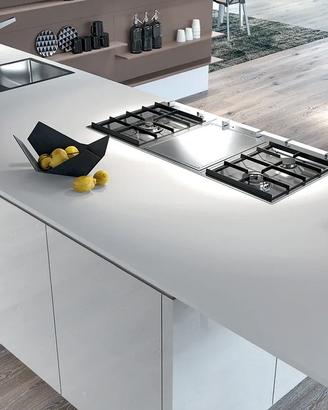 Cucina lineare con maniglia / Larghezza 3450 mm