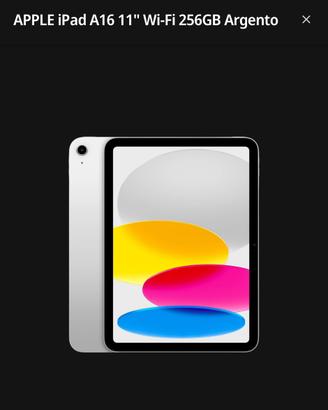 APPLE IPAD A16 256 GB Wi-Fi