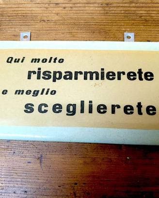 Targa tabella insegna metallica originale 1940-'50
