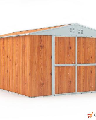 Box capanno acciaio lamiera 327x459cm fin legno