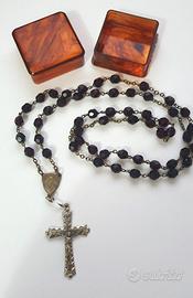 Antico Rosario Sant’Antonio con grani neri