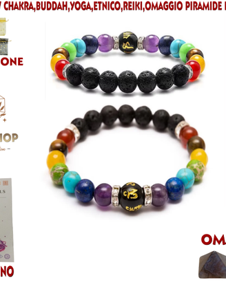bracciale 7 chakra yoga reiki buddha aromaterapia