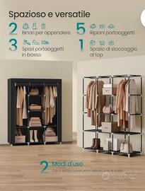 Armadio di Tessuto Guardaroba Portatile Organizzat