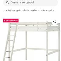 Letto a soppalco Ikea e materasso