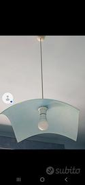 Lampadario vetro azzurro