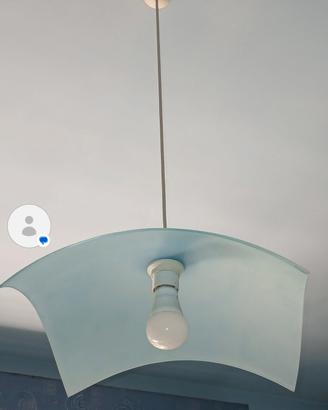 Lampadario vetro azzurro