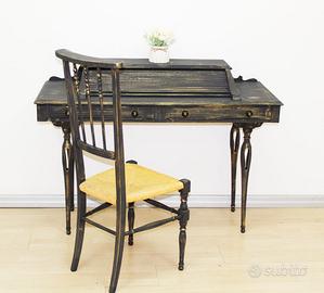 Scrivania consolle con sedia anni 60 restaurata
