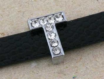 Lettere Argento e Swarovski per bracciali