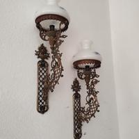 Coppia di appliques in ottone