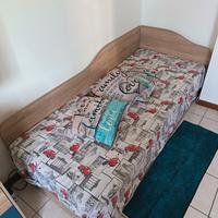 Letto singolo con cassone, rete e materasso