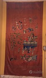 Arazzo cinese seta ricamata Qing