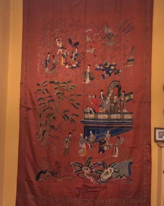 Arazzo cinese seta ricamata Qing
