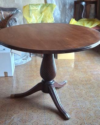 Tavolo stile regency con sei sedie e prolunga