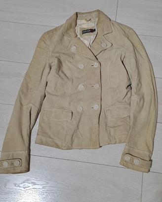 Trench giacca in vera pelle renna morbidissima