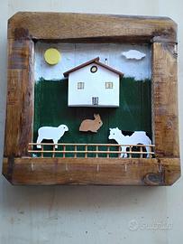 Portachiave da parete in legno vecchio fatto a man