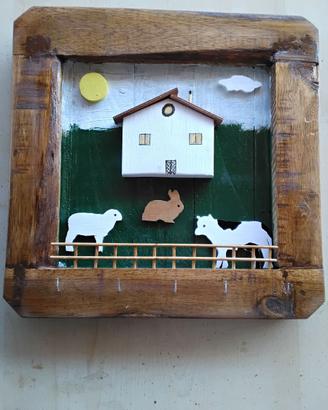 Portachiave da parete in legno vecchio fatto a man