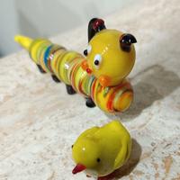 Coppia Bruco e Pulcino in vetro di Murano