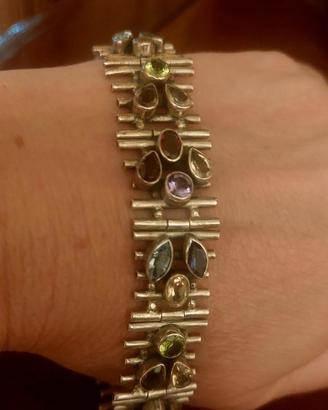 Bracciale argento e pietre naturali 