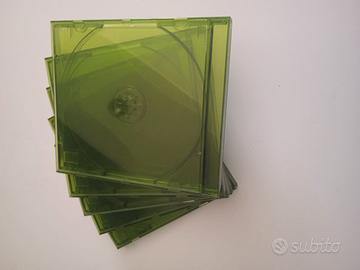 5 custodie vuote verdi traslucide per giochi/CD/dv