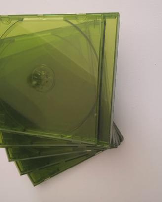 5 custodie vuote verdi traslucide per giochi/CD/dv