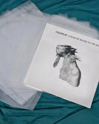 10 BUSTE TRASPARENTI PER DISCHI 33 GIRI CON FLAP A