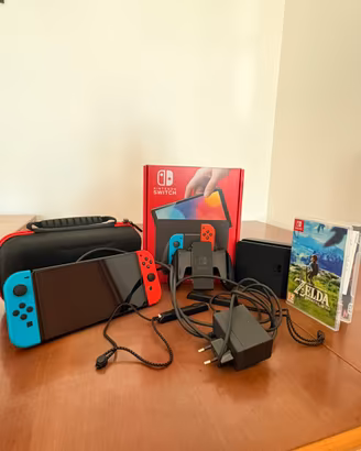 Switch Oled Bundle con Custodia e Gioco Zelda