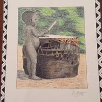 Quadri africani tecnica puntinismo