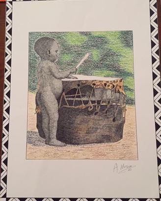 Quadri africani tecnica puntinismo