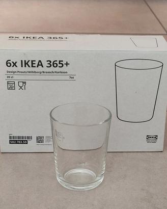 6 bicchieri IKEA, 20 cl, vetro temperato, nuovi