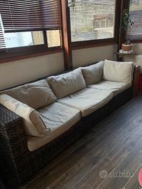 Divano tre posti -Divano senza schienale- tavolino